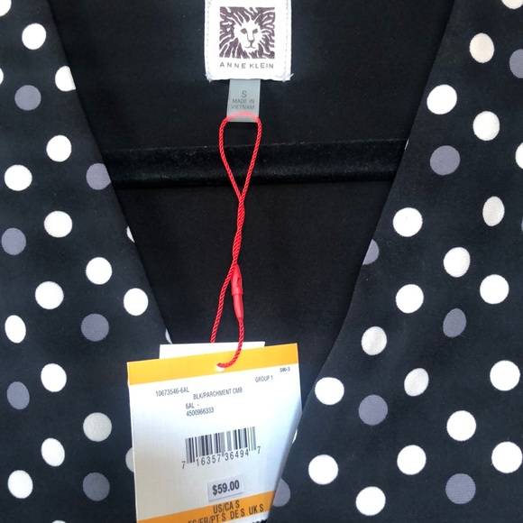 Anne Klein Polka Dot Blouse - Picture 2 of 4